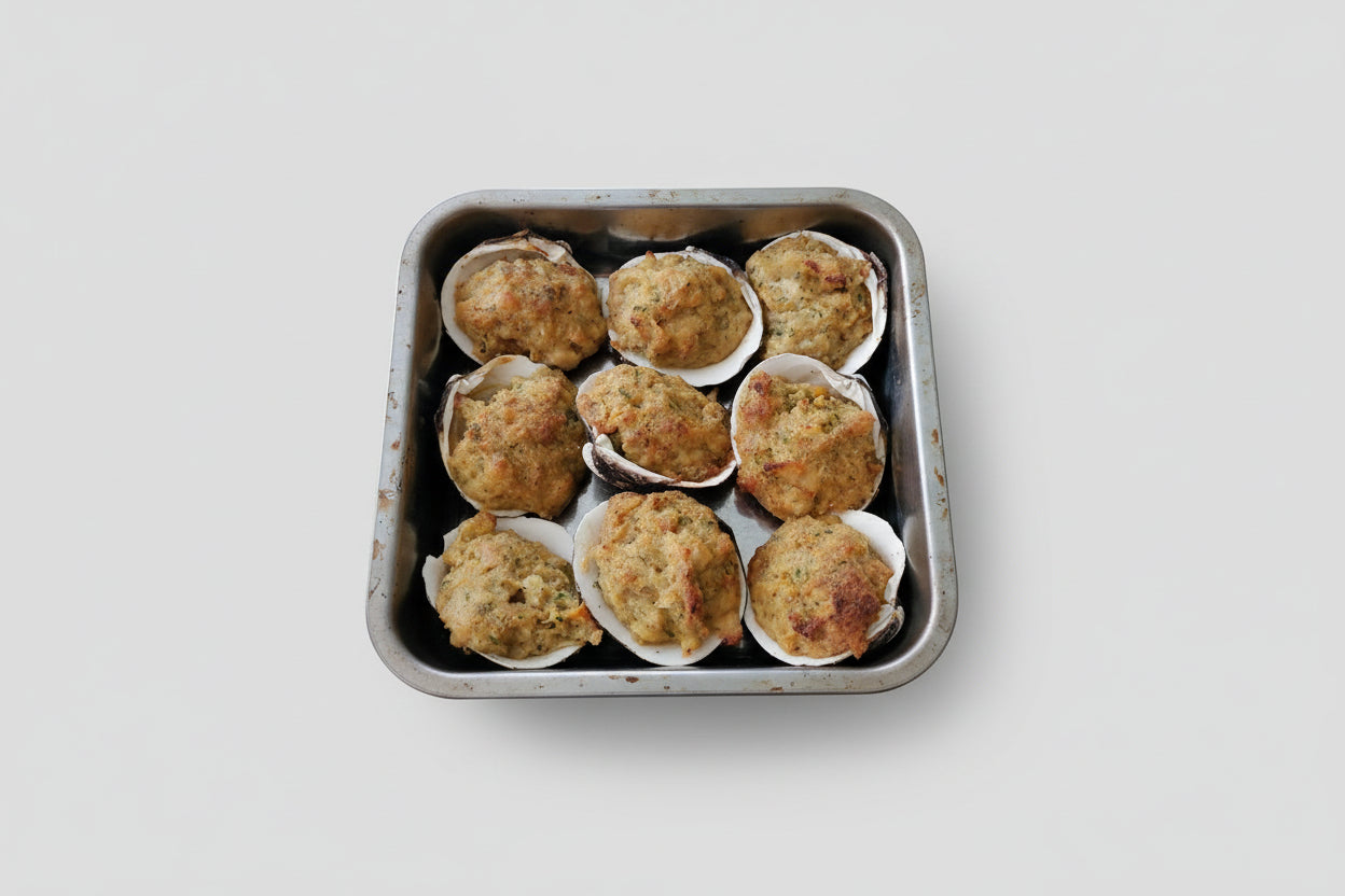 succulent clam meat Chef's Catch Frozen Stuffed Clams