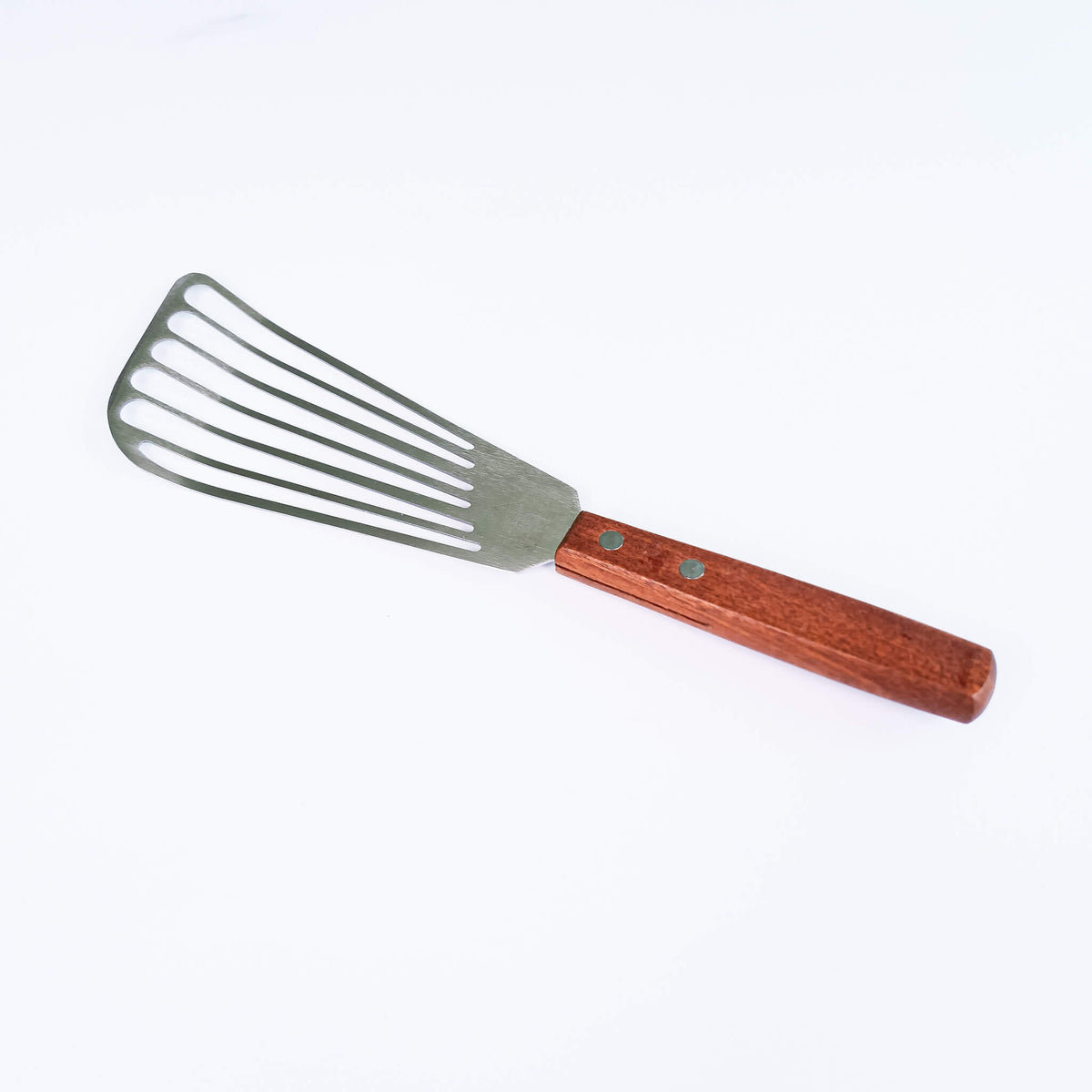 Fish Spatula with wooden handle on a white background
