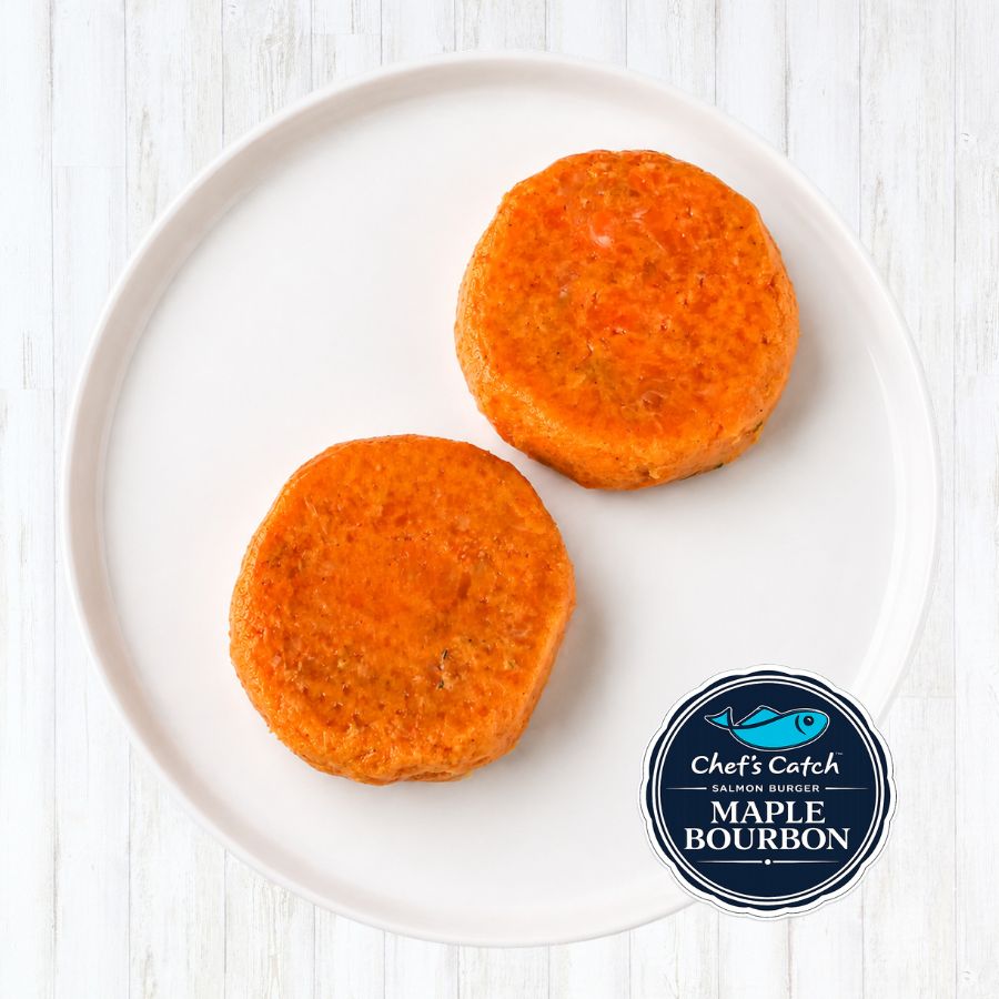 Maple Bourbon Salmon Burgers