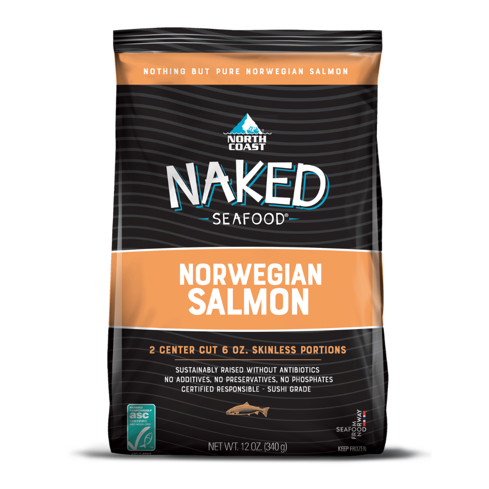 Norwegian salmon frozen seafood brand front of bag