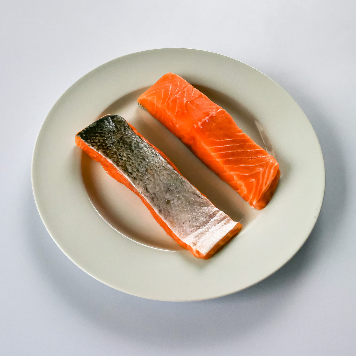 Fresh Organic Salmon on a Dish 