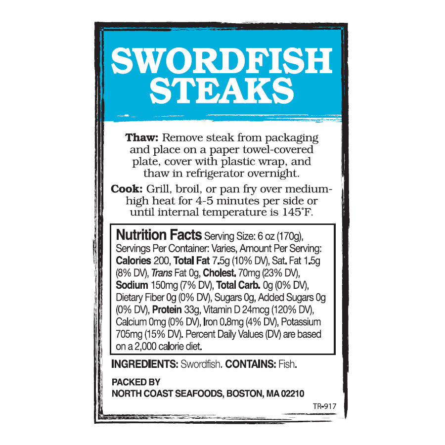 Frozen Swordfish Steaks